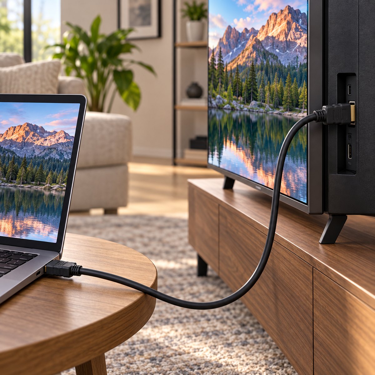 Cable HDMI Basik Tech 3 metros - escena lifestyle 1 de uso real