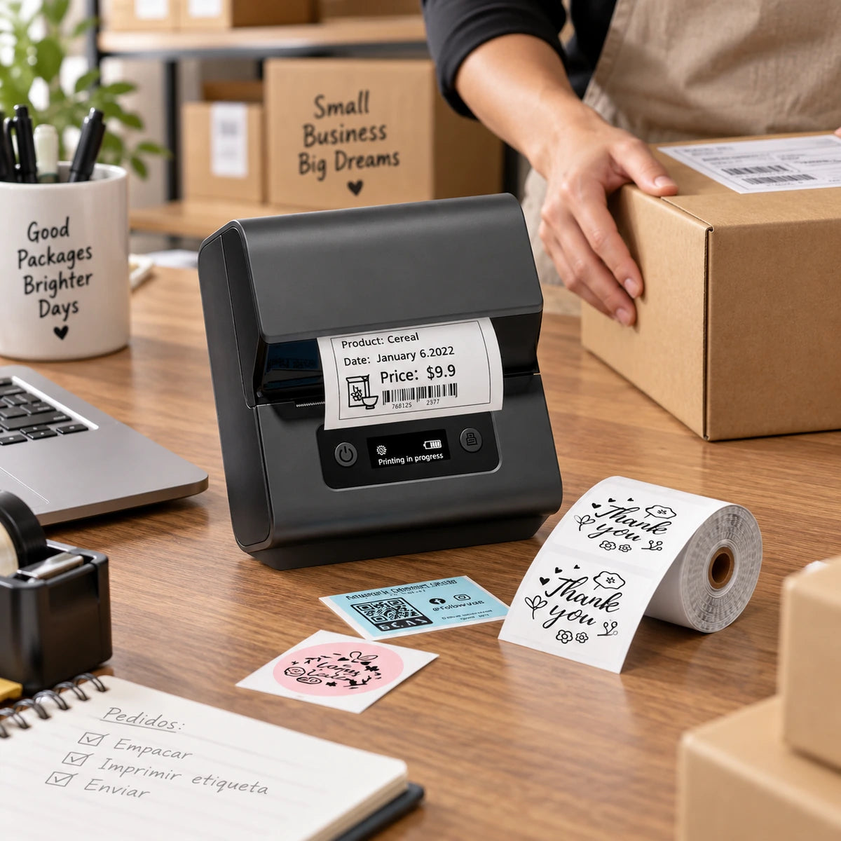 Impresora Portátil POS Térmica Directa 3 en 1 80 mm Label Maker M221 Bluetooth (Imprime Tirilla y Etiqueta) - lifestyle ecommerce-dispatch - Media Factory POS