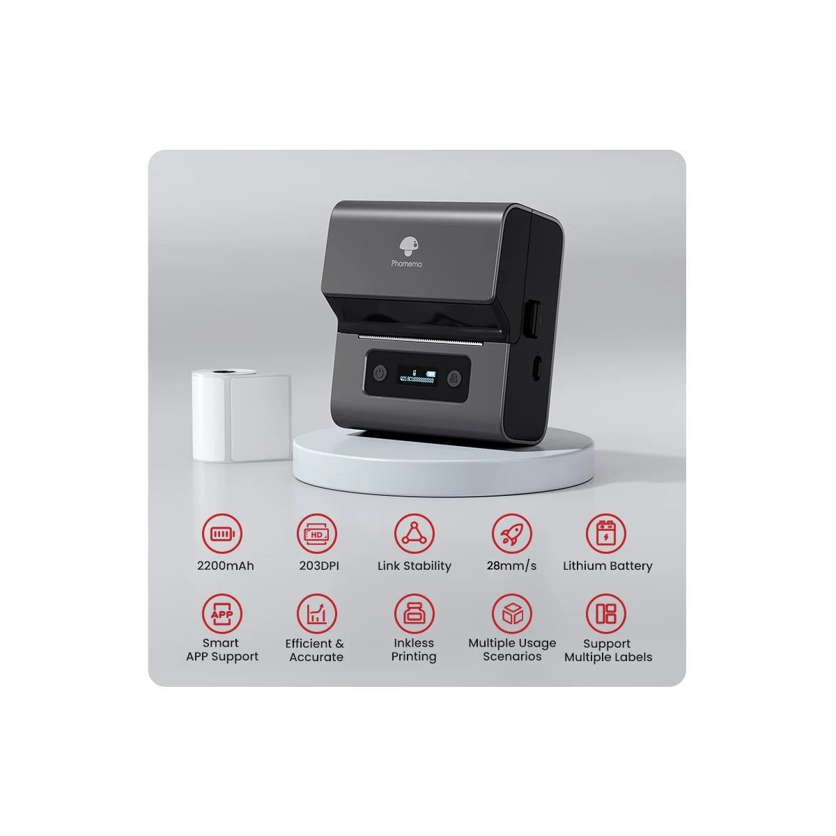 Impresora Portátil POS Térmica Directa 3 en 1 80MM Label Maker M221 BLUETOOTH (Imprime Tirilla y Etiqueta) - vista 6