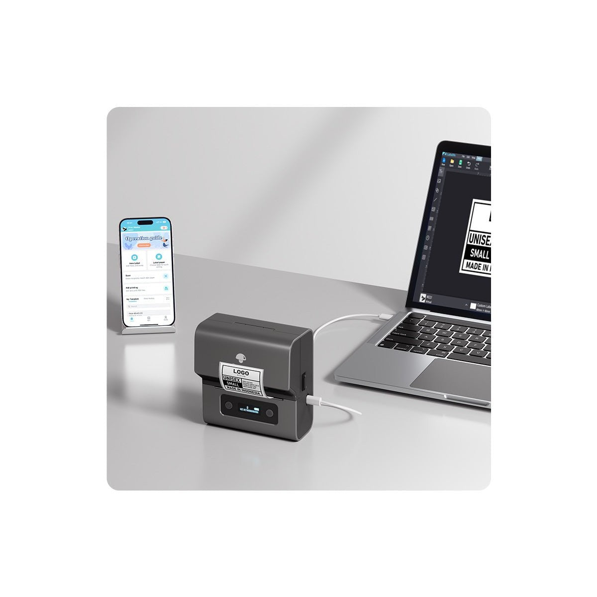 Impresora Portátil POS Térmica Directa 3 en 1 80MM Label Maker M221 BLUETOOTH (Imprime Tirilla y Etiqueta) - vista 7