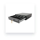Cajón Monedero Digital POS DIG-330 4 Puestos Riel Metalico, vista del producto