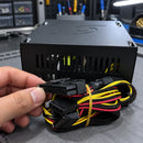 Fuente de poder ATX Unitec 750W para computador — inspección del conector del arnés fijo