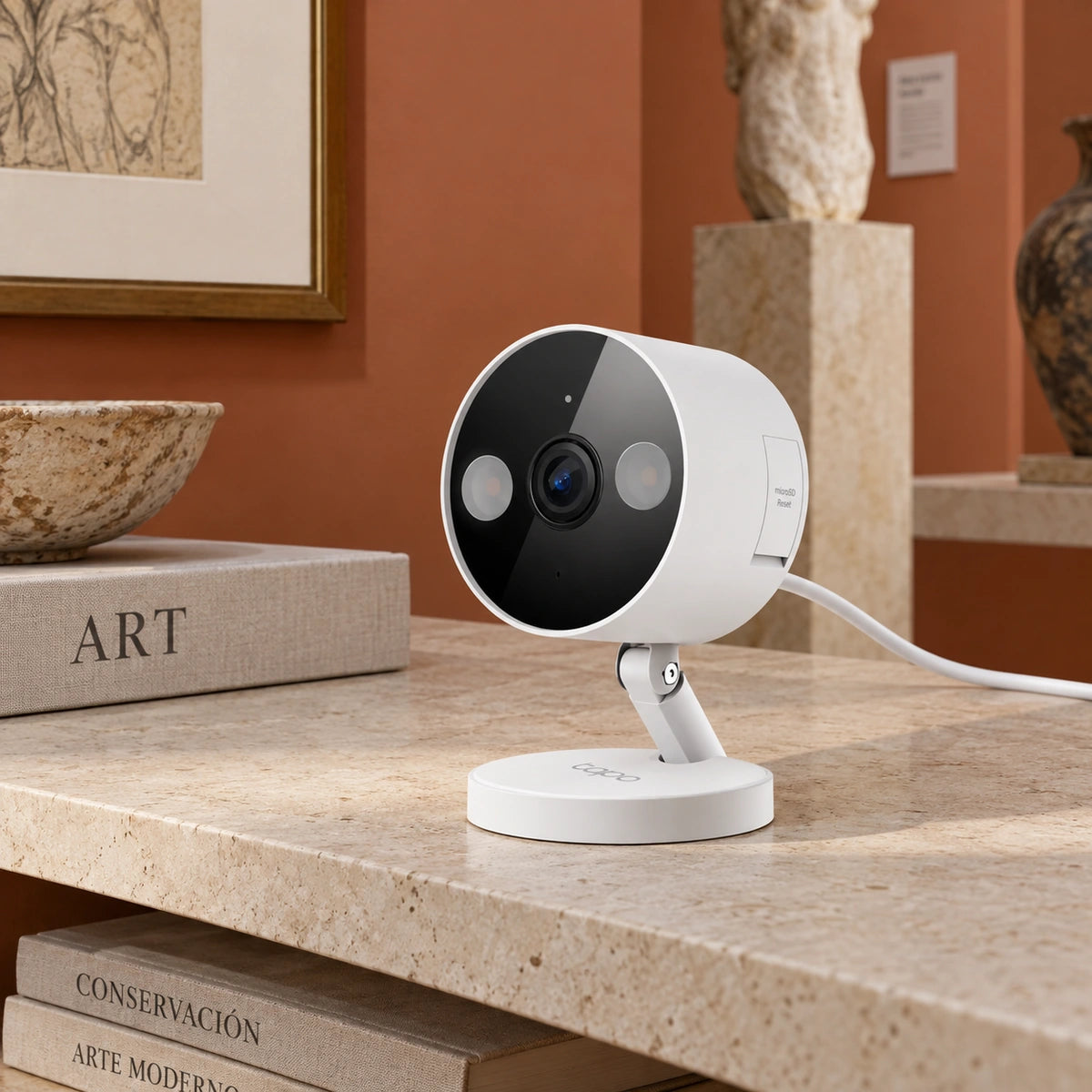 Cámara Wi-Fi TP-Link Tapo C120 4MP 2K Interior/Exterior — tercera escena de uso en un ambiente editorial distinto