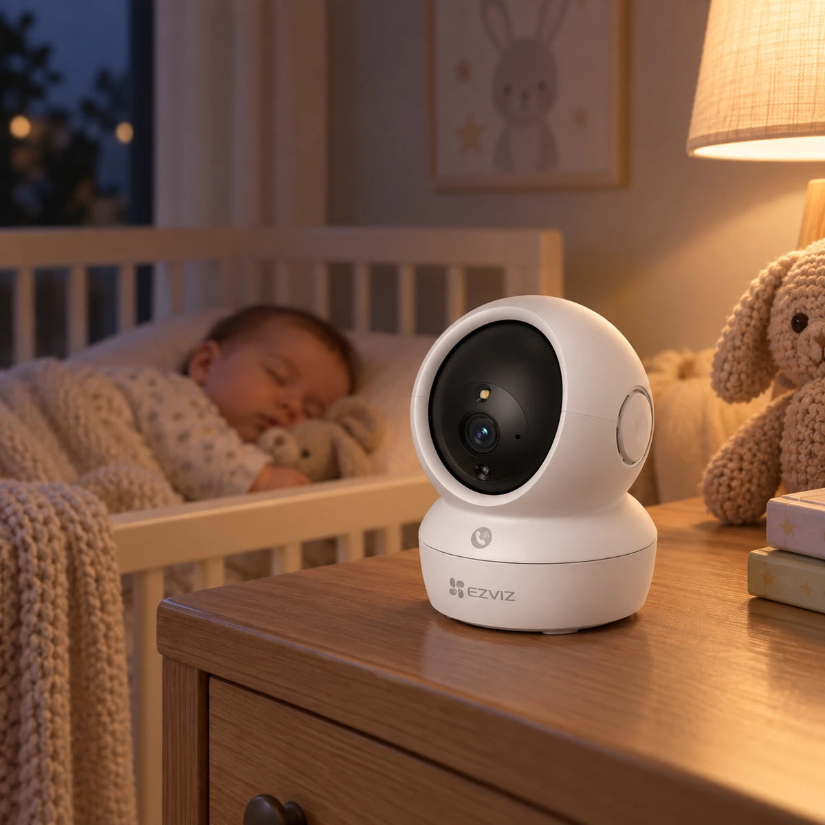Cámara Wi-Fi EZVIZ TY1 Pro 3MP 2K 360° Interior - lifestyle nursery-night - Media Factory