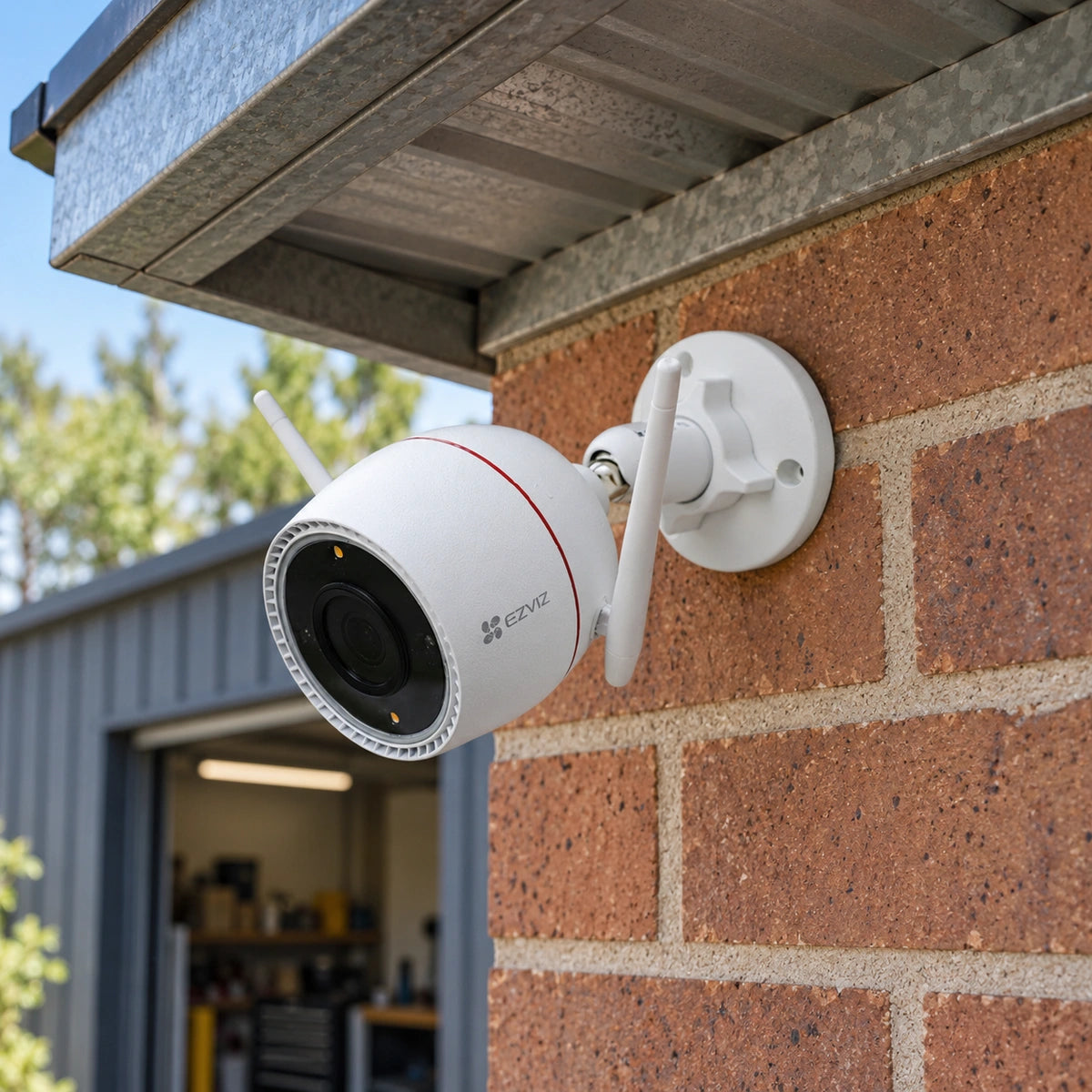 Cámara Wi-Fi EZVIZ H3c 3MP 2K Exterior - escena adicional fiel al modelo exacto, en un ambiente distinto