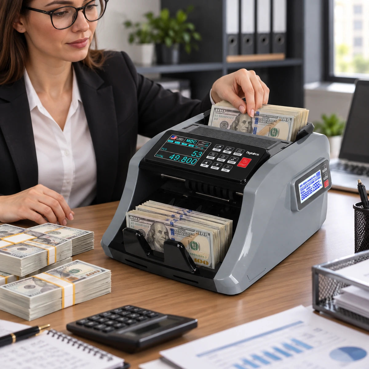 Contadora y Denominadora de Billetes Digital POS DIG-ALN65