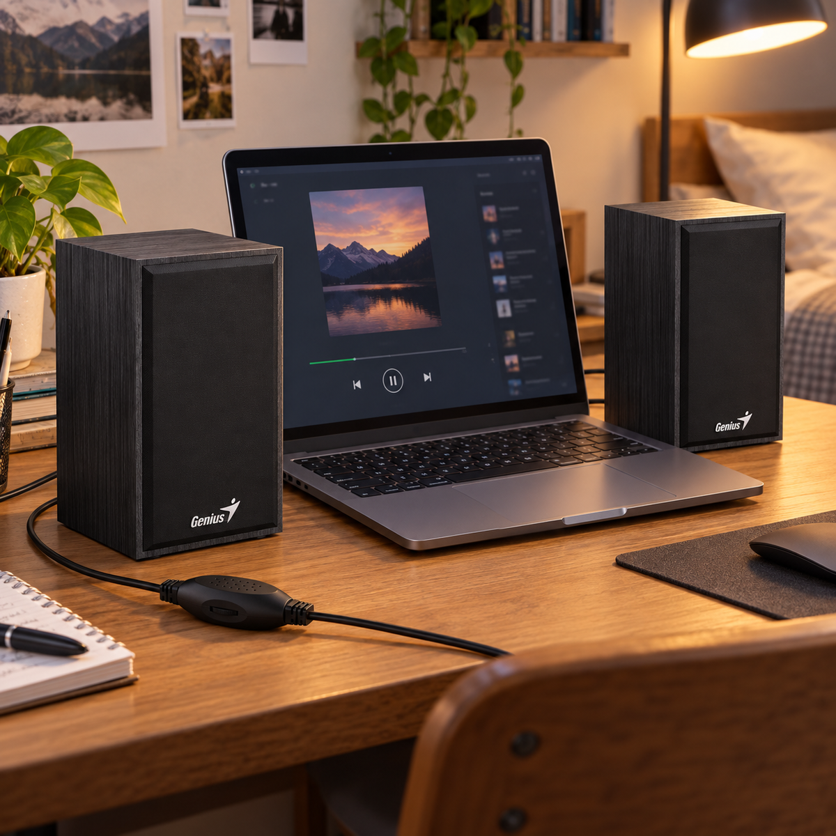 Parlantes Genius SP-HF180 Negros USB 6 W - escena lifestyle 2 de uso real