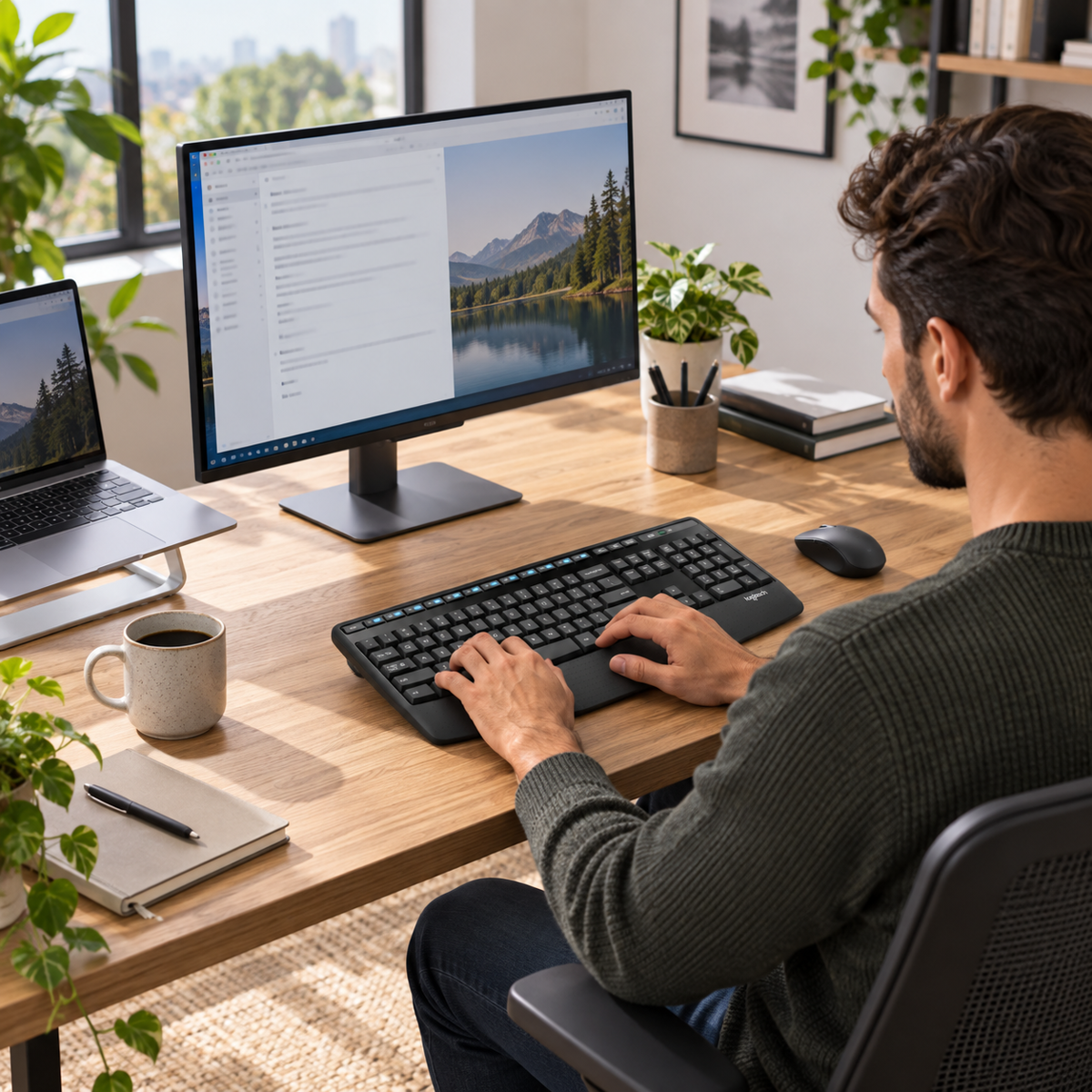 Combo Inalámbrico Logitech MK345 Teclado y Mouse - escena lifestyle 1 de uso real