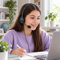 Diadema Logitech H111 Estéreo con Micrófono 3,5 mm - escena lifestyle 2 de uso real