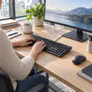 Teclado USB Logitech K120 Negro - escena lifestyle 1 de uso real