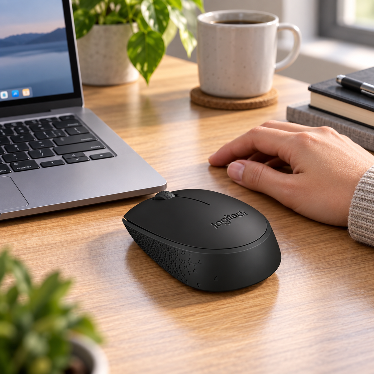 Mouse Inalámbrico Logitech M170 Negro - escena lifestyle 1 de uso real
