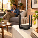 Router TP-Link Archer C50 AC1200 Wi-Fi doble banda — router integrado en un apartamento
