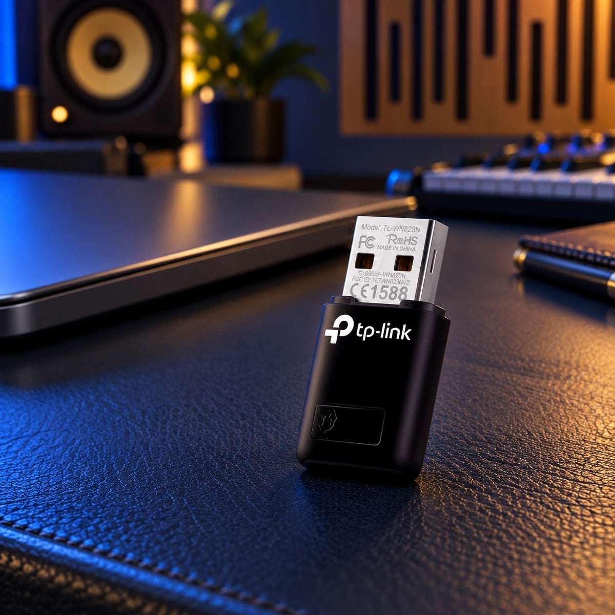 Adaptador Wi-Fi USB TP-Link TL-WN823N N300 — tercera escena de uso en un ambiente editorial distinto