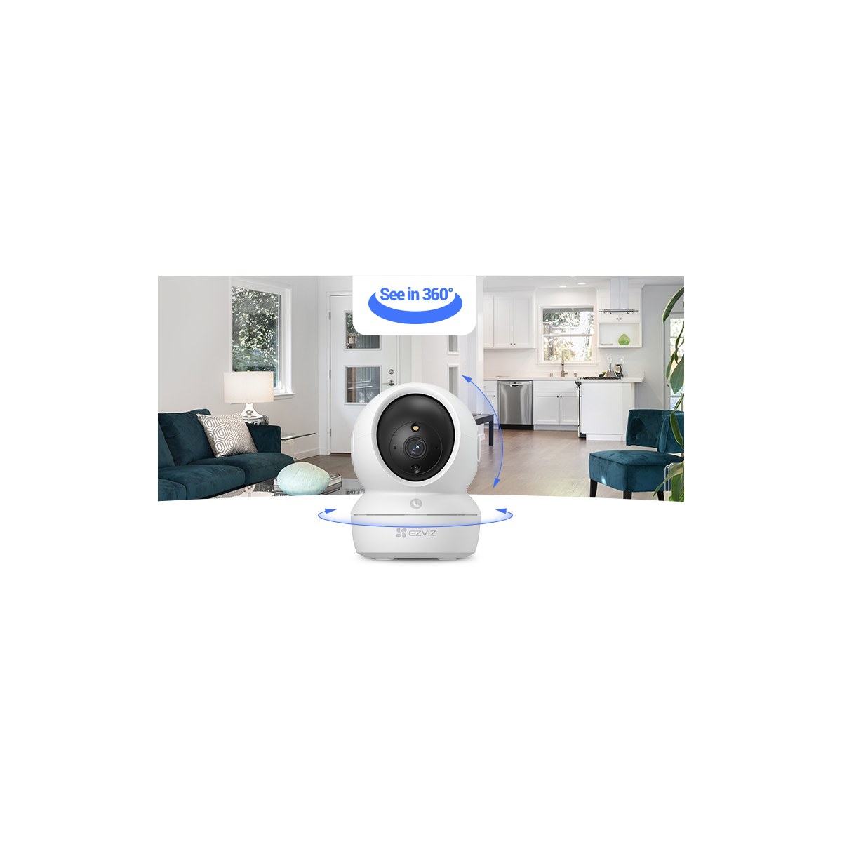 Cámara Wi-Fi EZVIZ H6c Pro 3MP 2K 360° Interior, vista 4