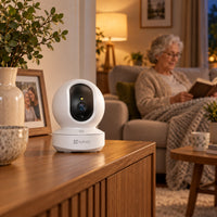 Cámara Wi-Fi EZVIZ H6c Pro 3MP 2K 360° Interior - lifestyle elder-care - Media Factory