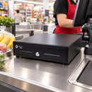 Cajón Monedero Jaltech 330G 4 Puestos Riel de Pasta - lifestyle retail-cashier - Media Factory POS