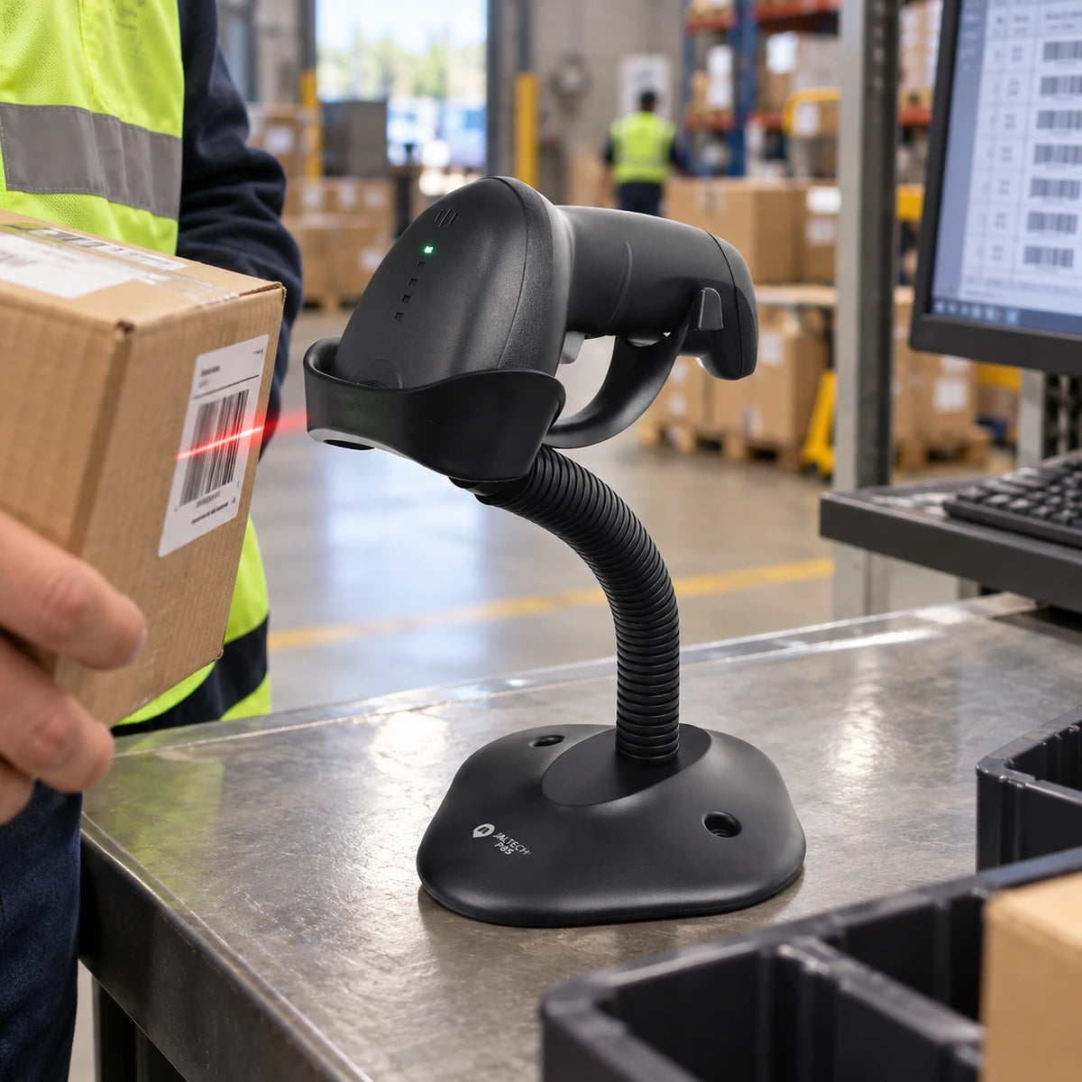 Lector de Código de Barras 1D/2D QR Inalámbrico Jaltech JAL-PLUS02 - lifestyle warehouse-inventory - Media Factory POS