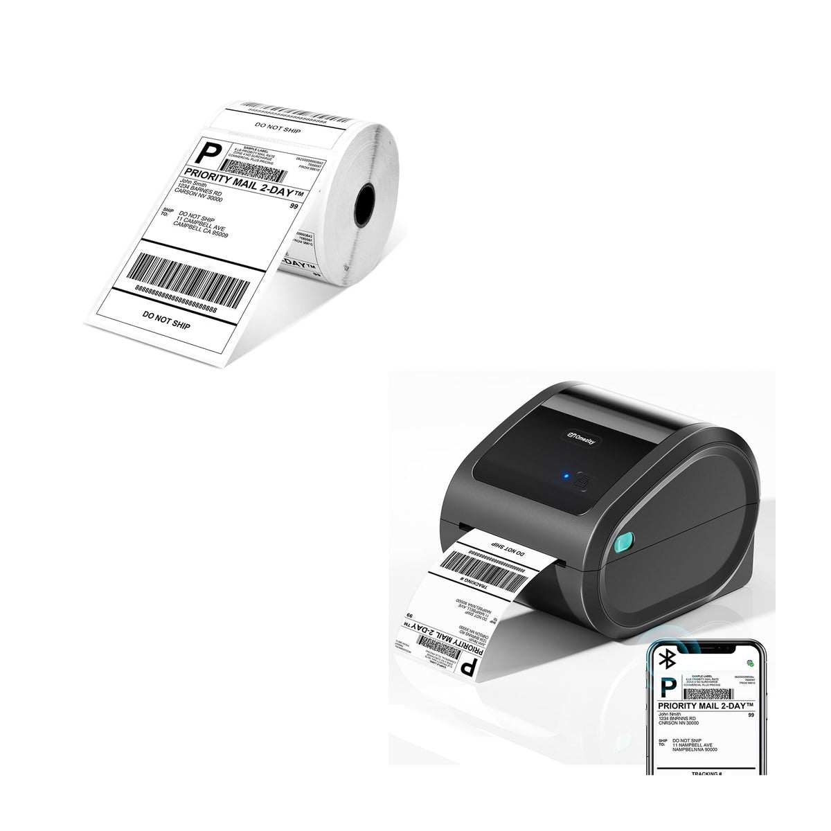 Impresora 2 en 1 Térmica y Etiqueta BLUETOOTH Omezizy D520BT