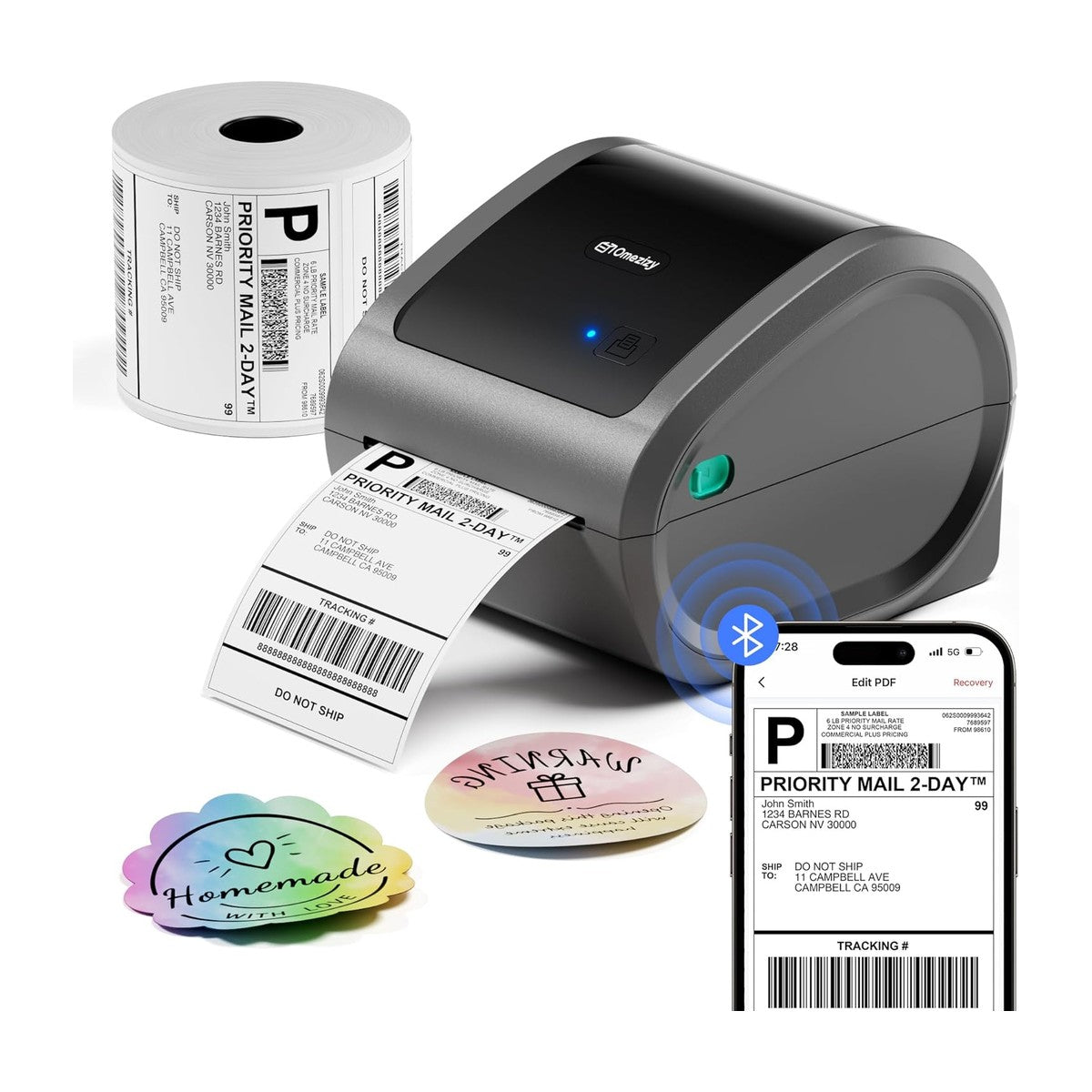 Impresora 2 en 1 Térmica y Etiqueta Bluetooth Omezizy D520BT