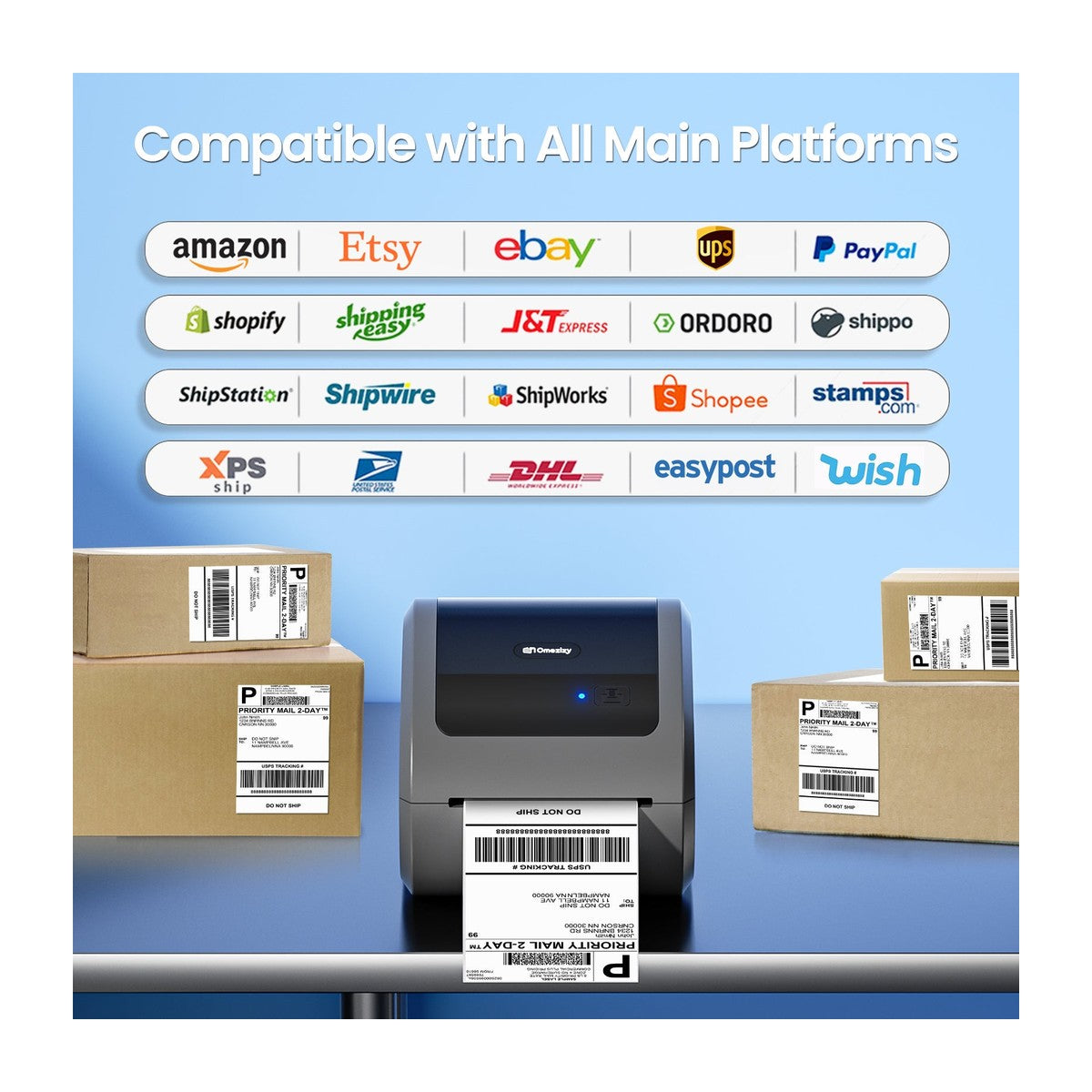 Impresora 2 en 1 Térmica y Etiqueta BLUETOOTH Omezizy D520BT - vista 6