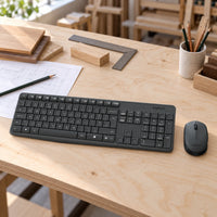 Combo Inalámbrico Logitech MK235 Teclado y Mouse — escena de documentación de taller