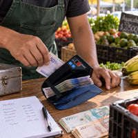 Contadora Detectora de Billetes Portátil Sat BC650 - lifestyle market-stall - Media Factory POS