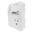 Protector de voltaje Unitec I-487 blanco, una toma con polo a tierra — vista real 1