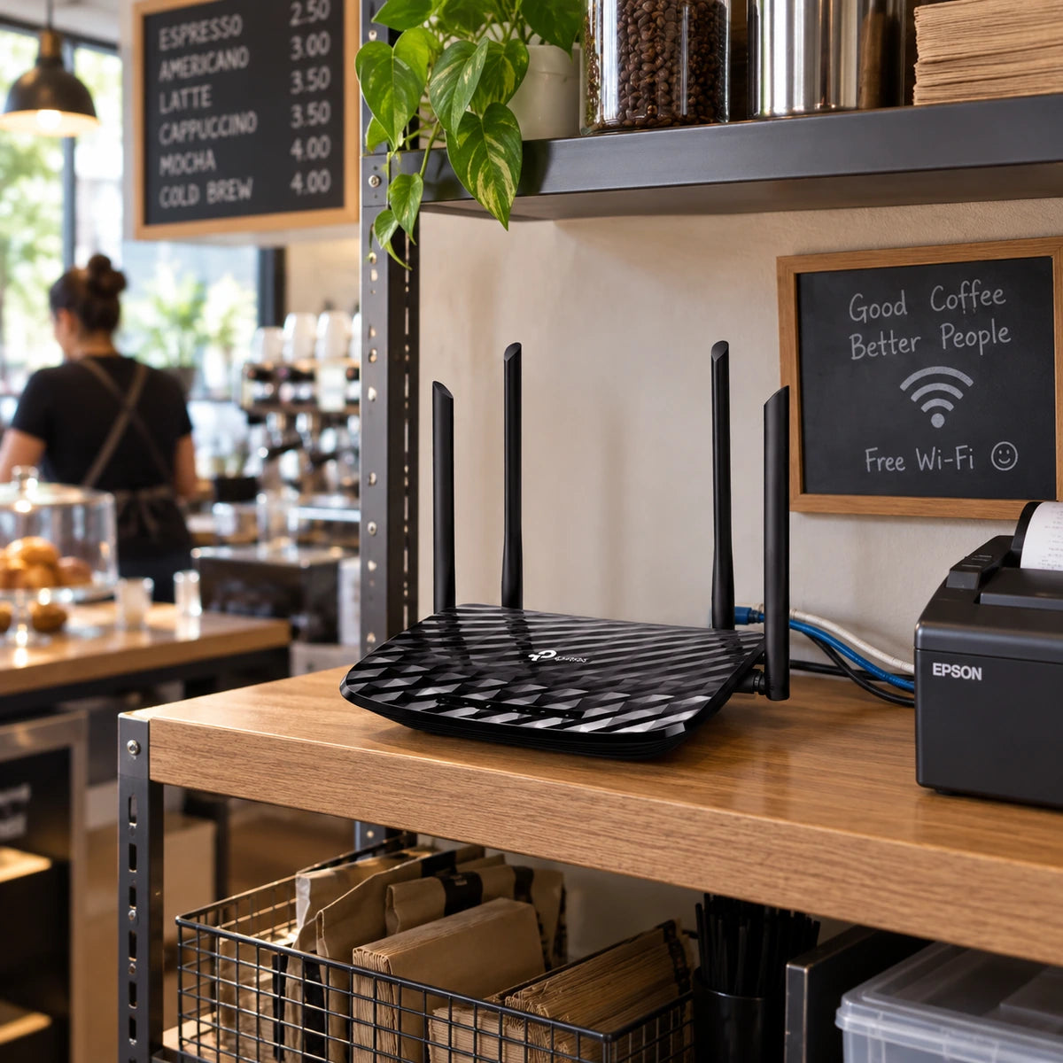 Router Gigabit TP-Link Archer A6 AC1200 Dual Band - lifestyle cafe-pos - Media Factory