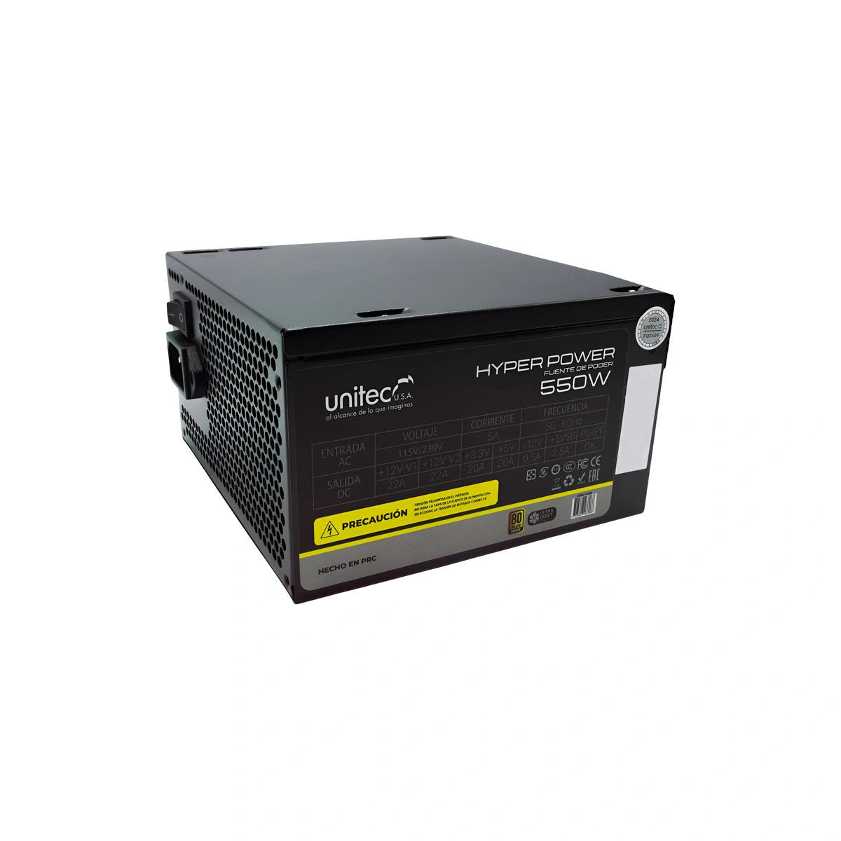 Fuente de poder ATX Unitec Hyper Power 550 W — fotografía técnica real 1