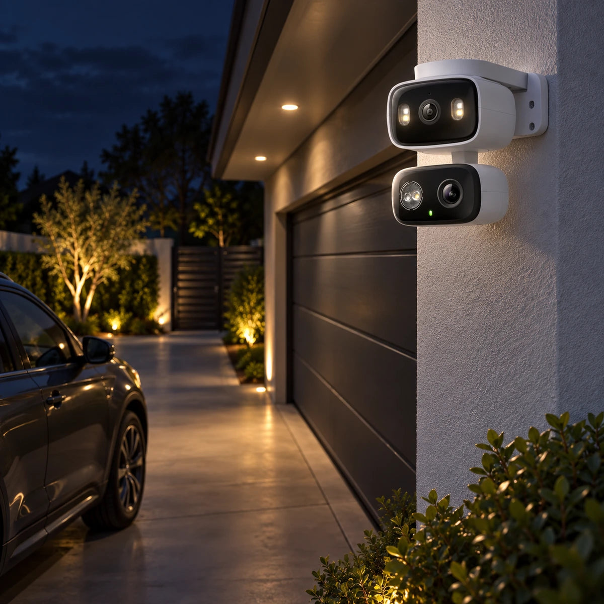 Cámara Wi-Fi TP-Link Tapo C246D Doble Lente 2K Interior/Exterior - lifestyle garage-night - Media Factory