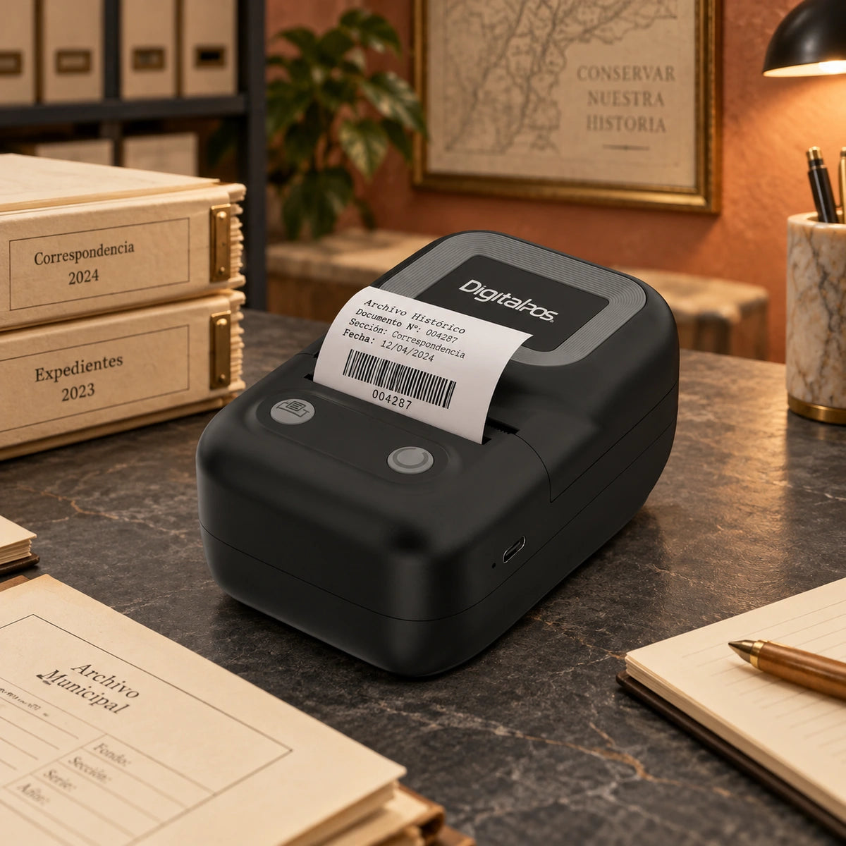 Impresora Portátil POS Térmica Directa 3 en 1 58 mm Digital POS Dig M220 Bluetooth (Imprime Tirilla y Etiqueta) — tercera escena de uso en un ambiente editorial distinto
