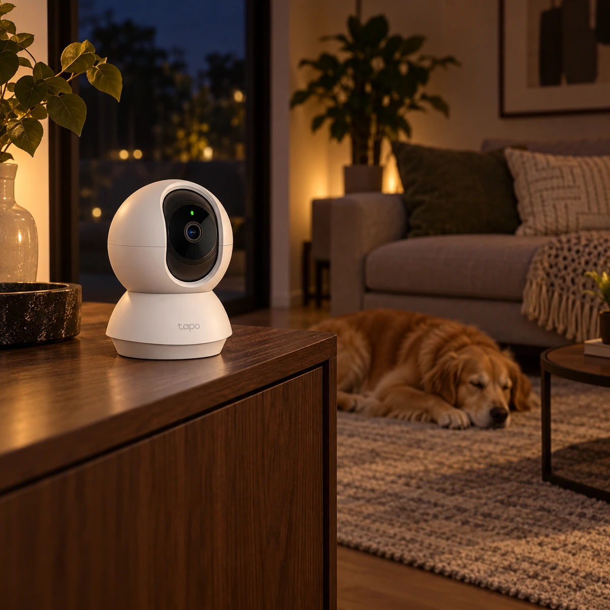 Cámara Wi-Fi Tapo C200 1080p 360° Interior - lifestyle pet-living-room - Media Factory