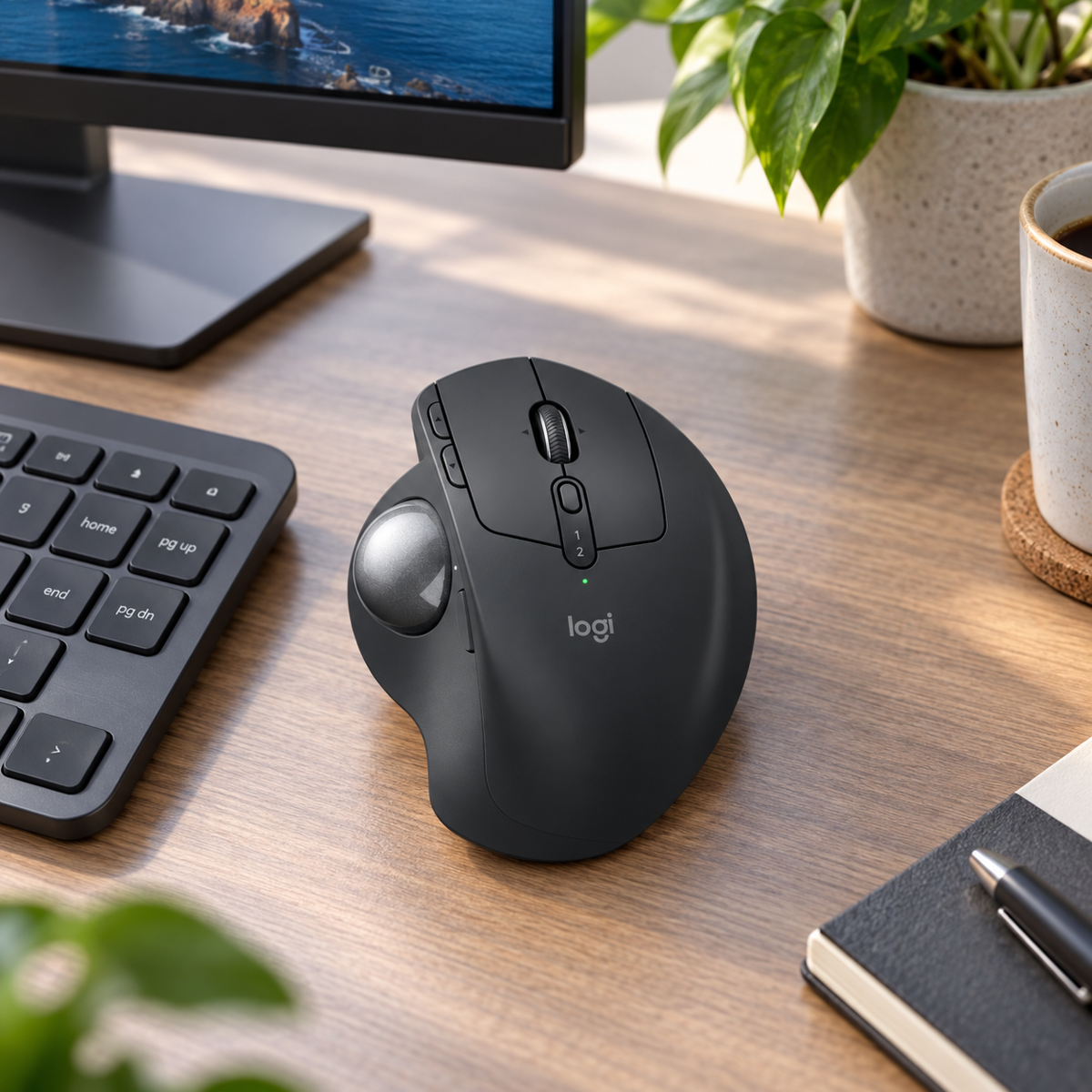 Mouse Trackball Inalámbrico Logitech MX Ergo S Grafito - escena lifestyle 1 de uso real