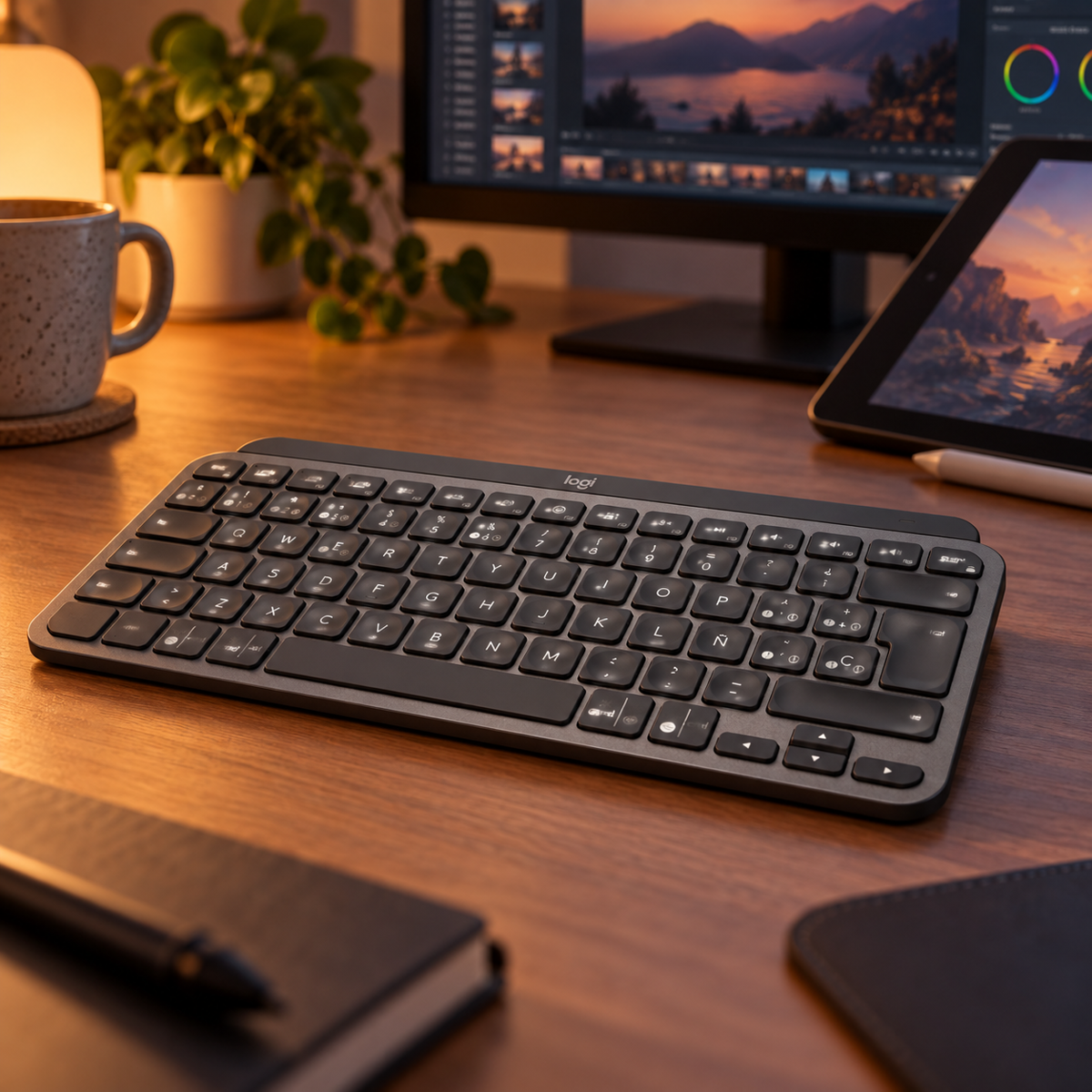 Teclado Inalámbrico Logitech MX Keys Mini Grafito Español - escena lifestyle 2 de uso real