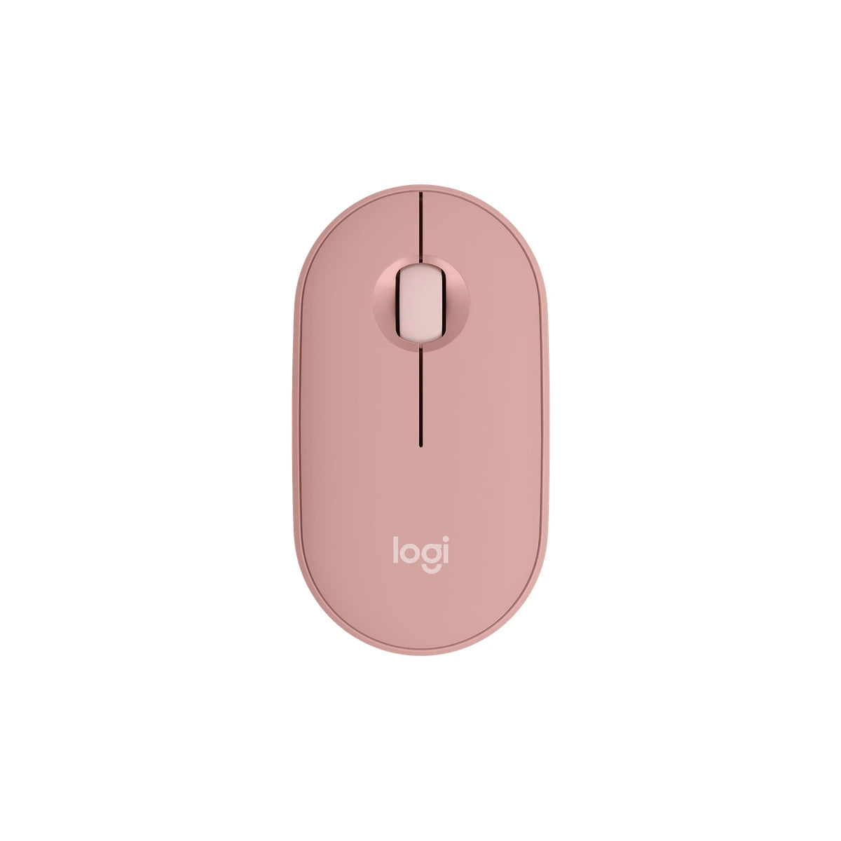Mouse Bluetooth Logitech Pebble 2 M350s rosado — vista real 01