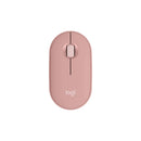 Mouse Bluetooth Logitech Pebble 2 M350s rosado — vista real 01