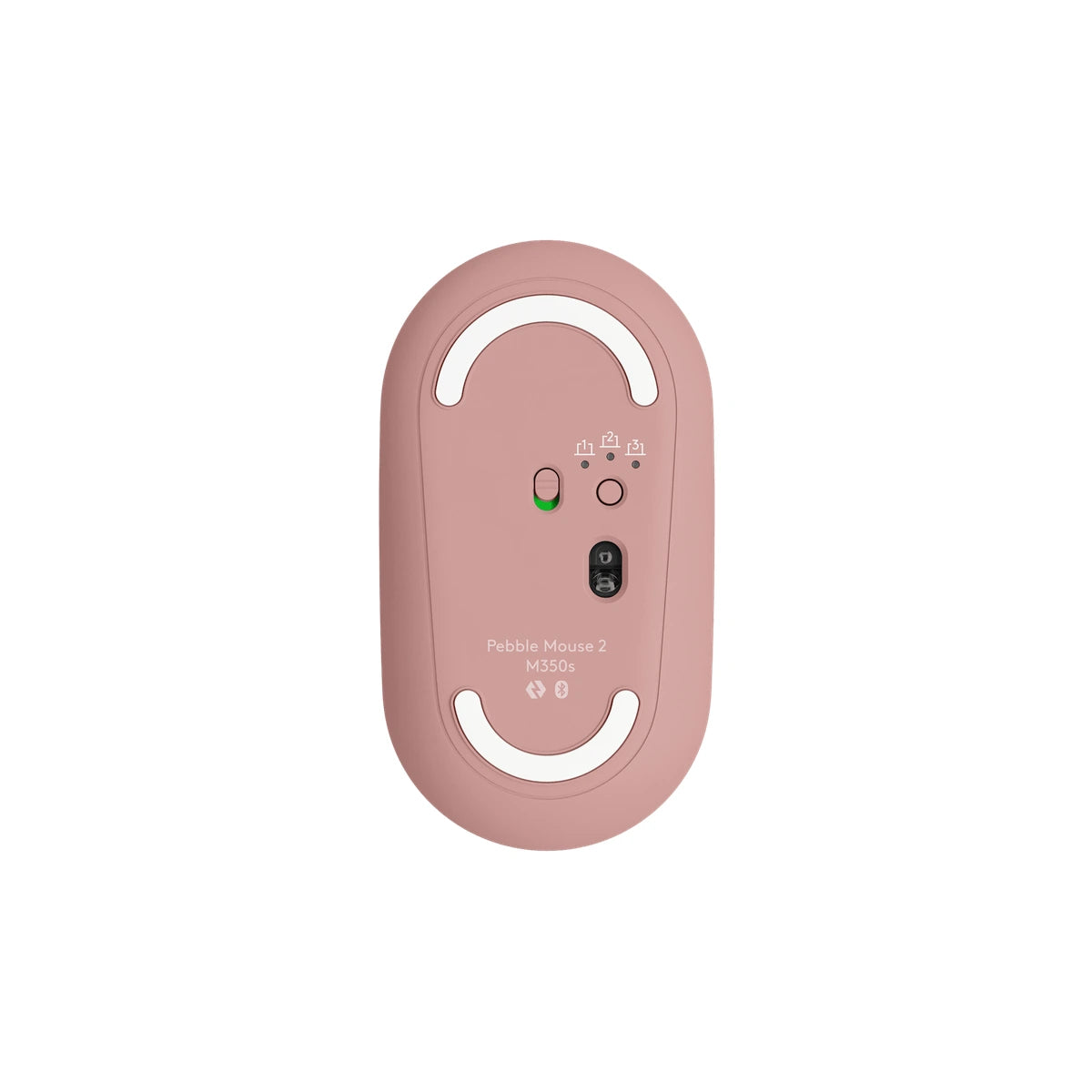 Mouse Bluetooth Logitech Pebble 2 M350s rosado — vista real 04