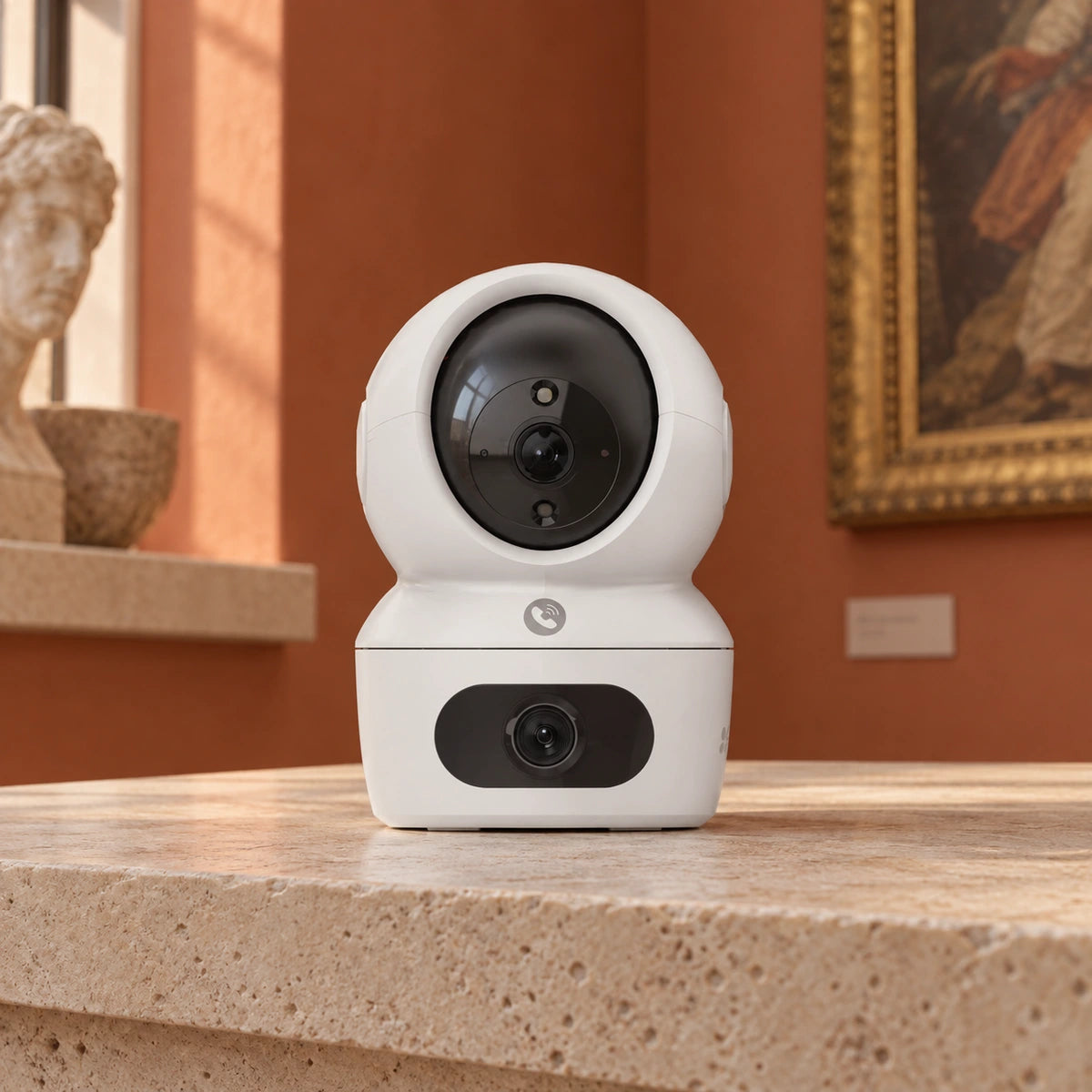 Cámara Wi-Fi EZVIZ H7c Dual 4MP Doble Lente 360° Interior — tercera escena de uso en un ambiente editorial distinto