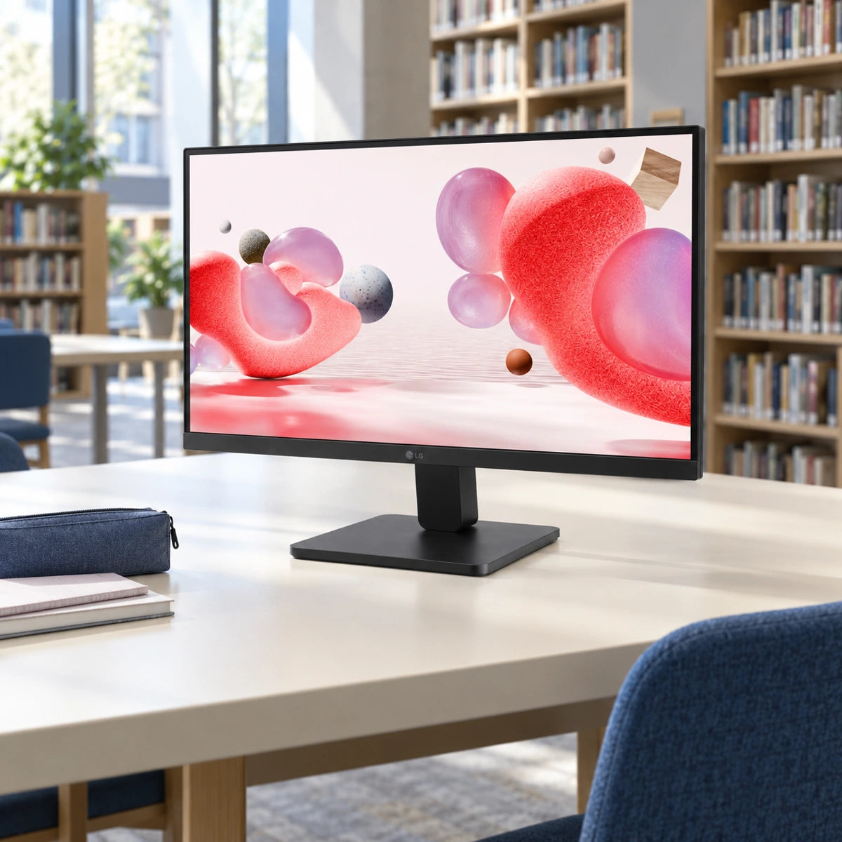 Monitor LG 22MR410-B Full HD 100 Hz de 21,45 pulgadas — estudio en biblioteca