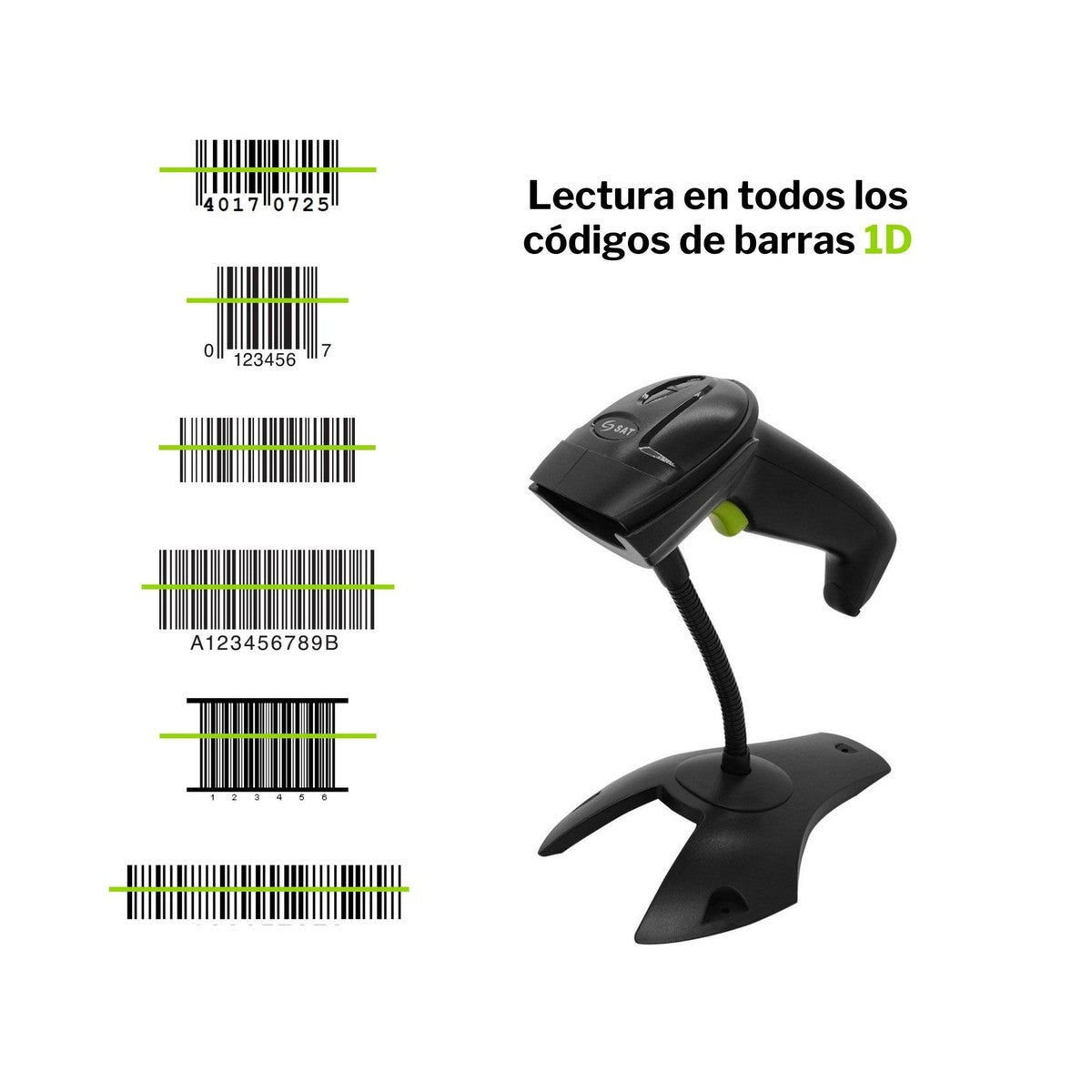 Lector de Código de Barras 1D Alámbrico USB Sat LD101R Ubs - vista 3