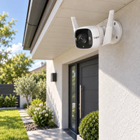 Cámara Wi-Fi TP-Link Tapo C320WS 2K Exterior - lifestyle front-entrance - Media Factory