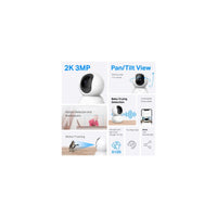 Cámara Wi-Fi TP-Link Tapo C210 3MP 2K 360° Interior, vista 3