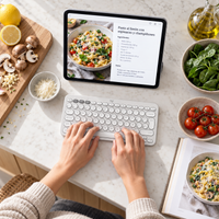 Teclado Bluetooth Logitech Pebble Keys 2 K380s Blanco Español - 002303 lifestyle kitchen meal planning 03