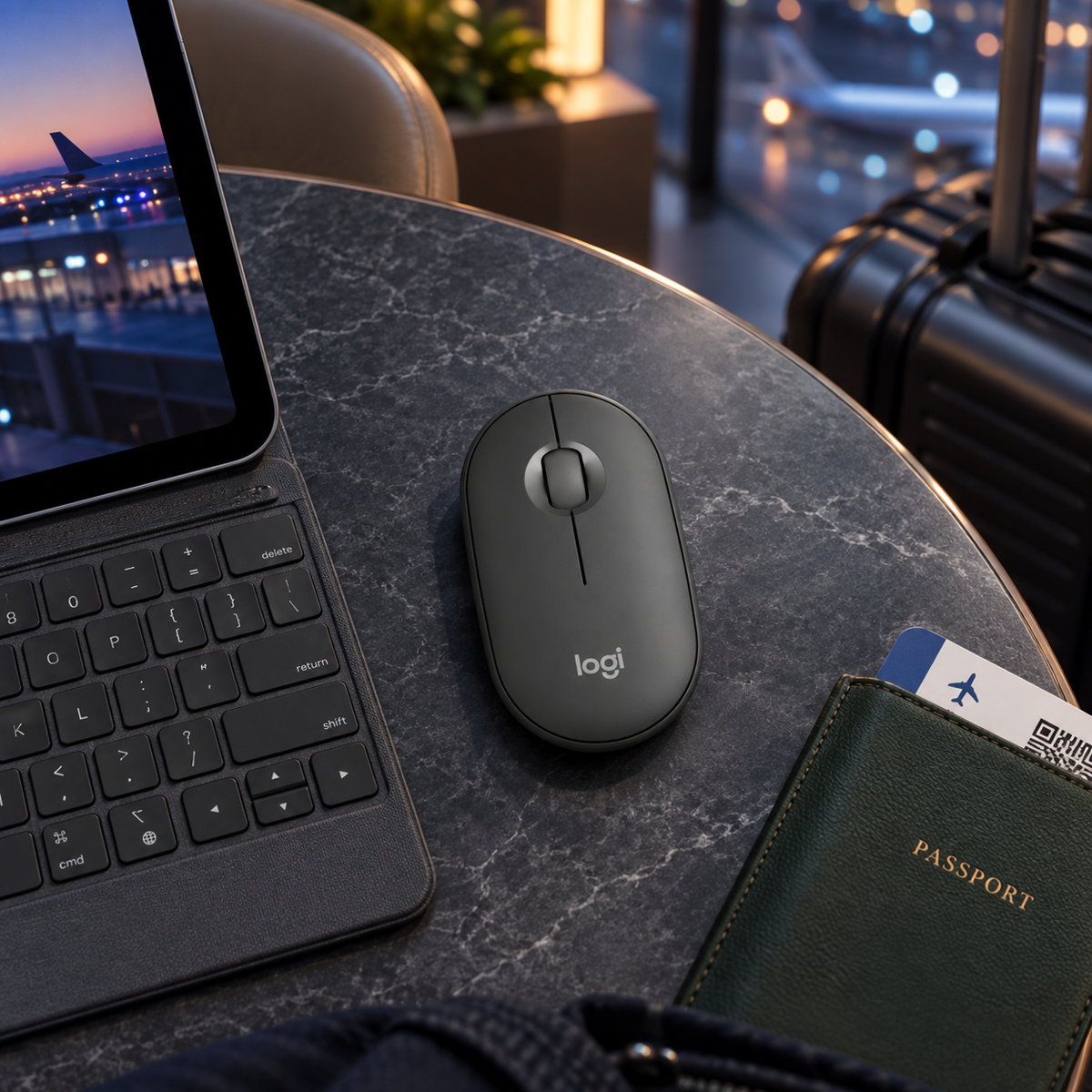 Mouse Bluetooth Logitech Pebble 2 M350s Grafito - escena lifestyle 2 de uso real