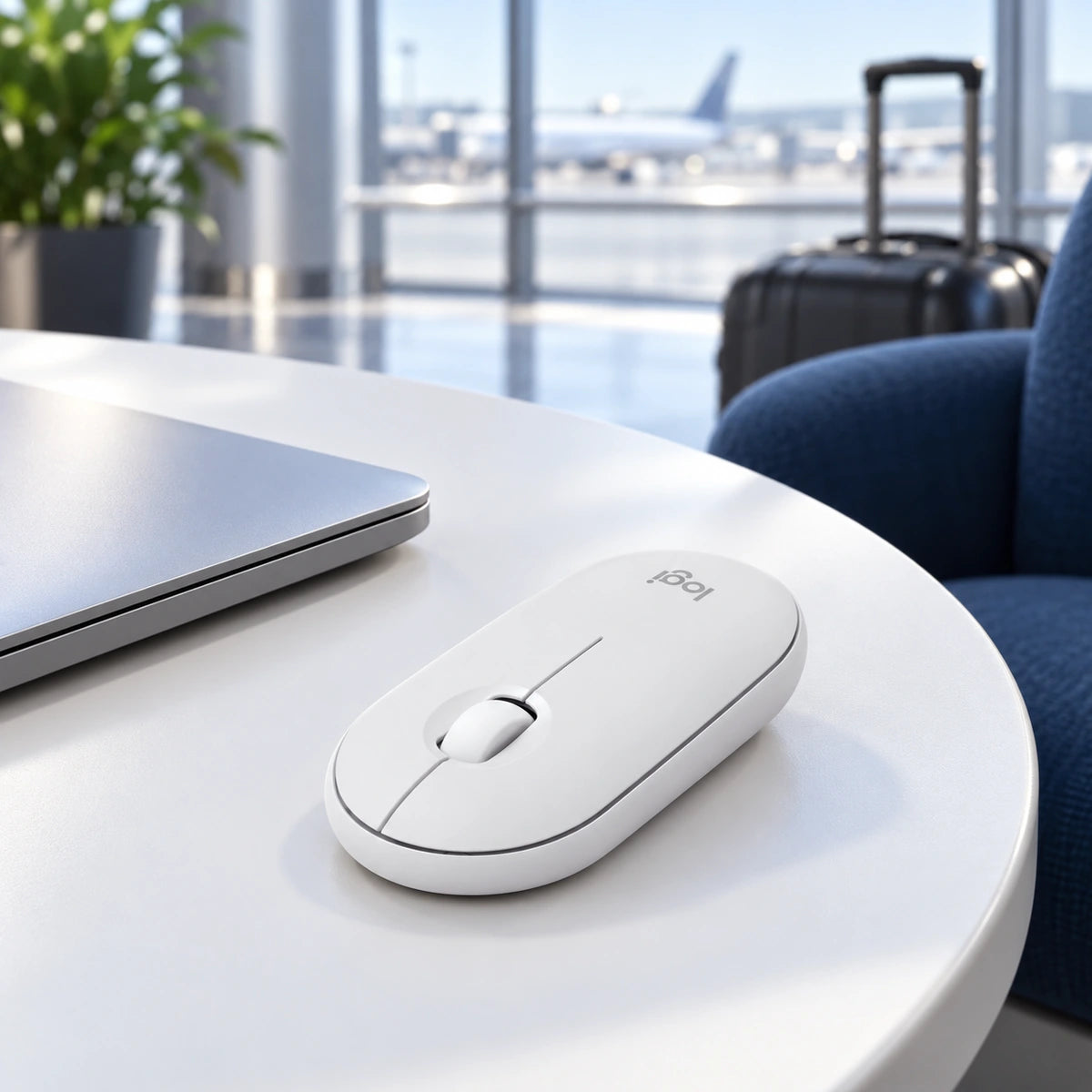 Mouse Bluetooth Logitech Pebble 2 M350s blanco — escena de uso 02