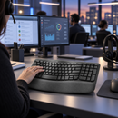 Teclado Ergonómico Inalámbrico Logitech Wave Keys Grafito - escena lifestyle 2 de uso real