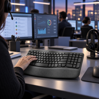 Teclado Ergonómico Inalámbrico Logitech Wave Keys Grafito - escena lifestyle 2 de uso real