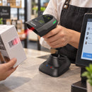 Lector de Código de Barras Inalámbrico Digital POS DIG-D68T Red- Bluetooth - lifestyle retail-checkout - Media Factory POS