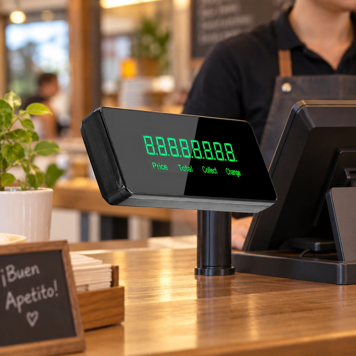 Pantalla Cliente 8 Dígitos JAL8D - lifestyle restaurant-reception - Media Factory POS