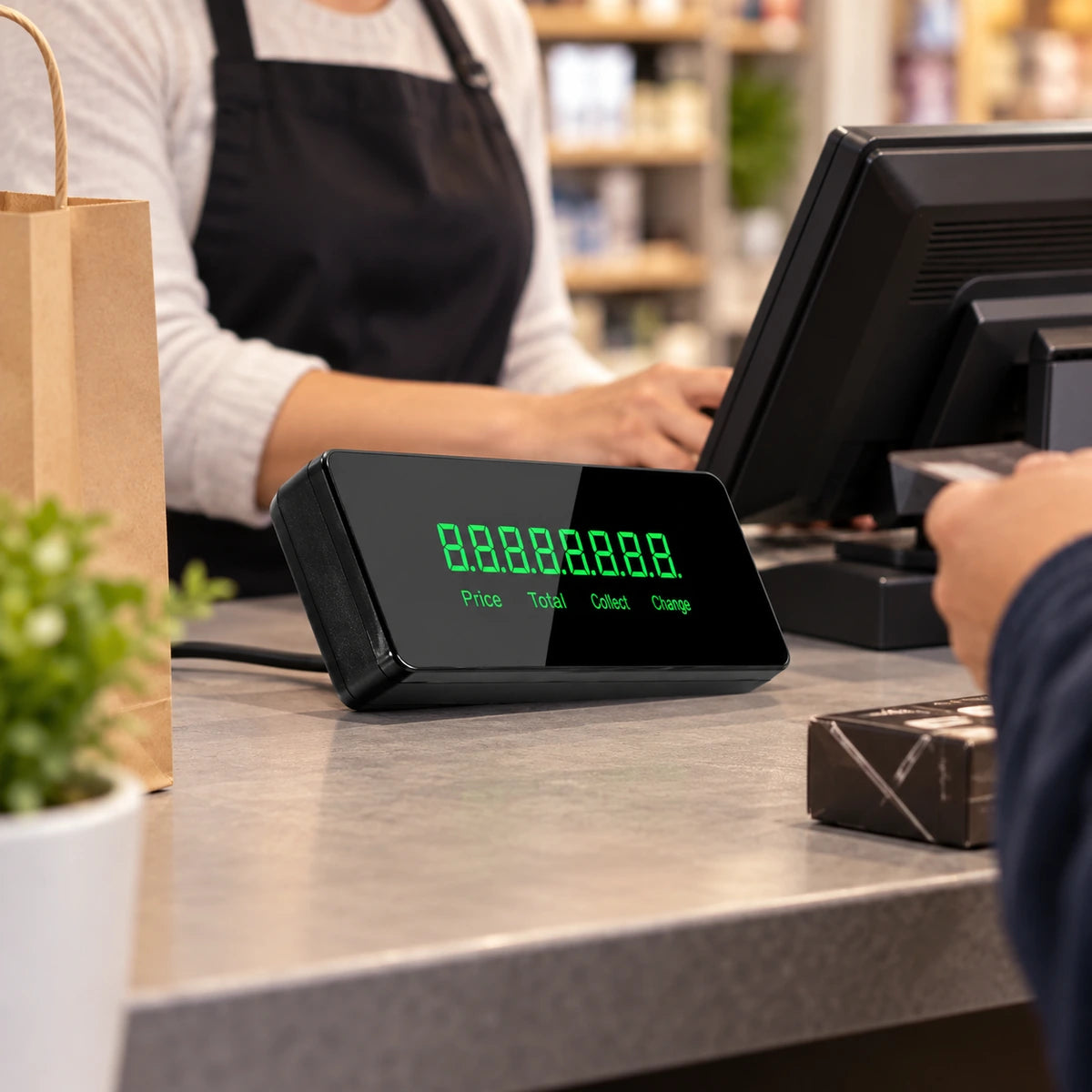 Pantalla Cliente 8 Dígitos JAL8D - lifestyle retail-pos - Media Factory POS